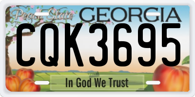 GA license plate CQK3695