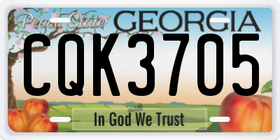 GA license plate CQK3705