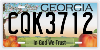 GA license plate CQK3712