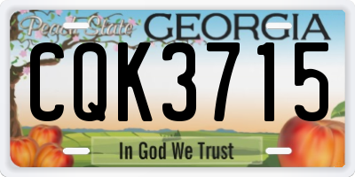 GA license plate CQK3715