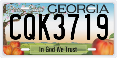 GA license plate CQK3719