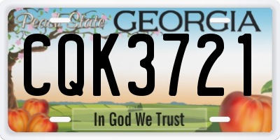 GA license plate CQK3721