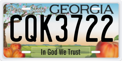 GA license plate CQK3722