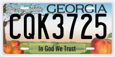 GA license plate CQK3725