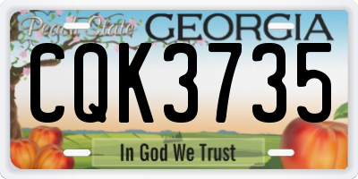 GA license plate CQK3735