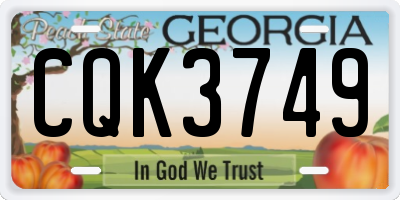 GA license plate CQK3749