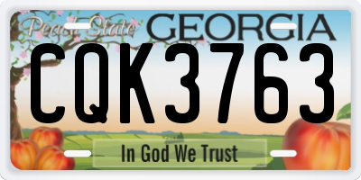 GA license plate CQK3763