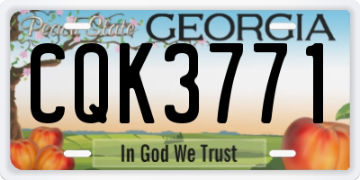 GA license plate CQK3771