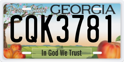 GA license plate CQK3781