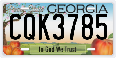 GA license plate CQK3785