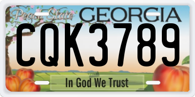 GA license plate CQK3789