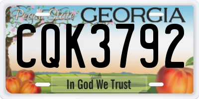 GA license plate CQK3792