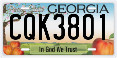 GA license plate CQK3801