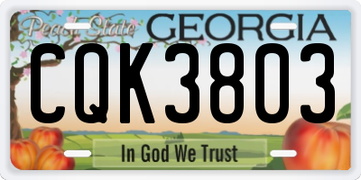 GA license plate CQK3803