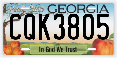 GA license plate CQK3805