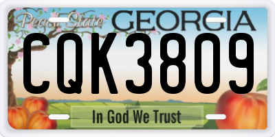 GA license plate CQK3809