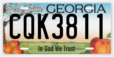 GA license plate CQK3811