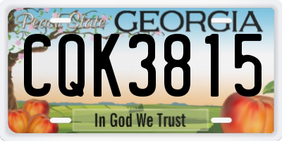 GA license plate CQK3815