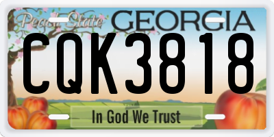 GA license plate CQK3818