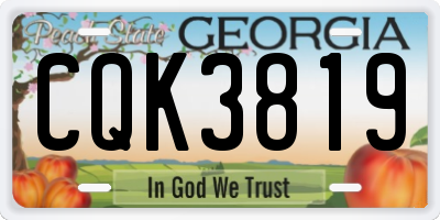 GA license plate CQK3819
