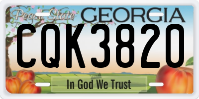 GA license plate CQK3820