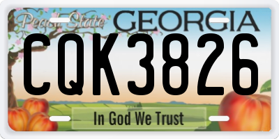 GA license plate CQK3826