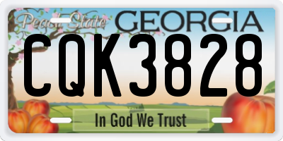 GA license plate CQK3828