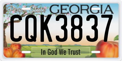 GA license plate CQK3837