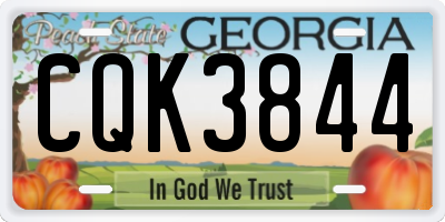GA license plate CQK3844