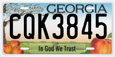 GA license plate CQK3845