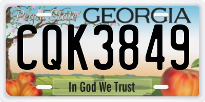 GA license plate CQK3849