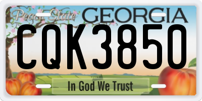GA license plate CQK3850