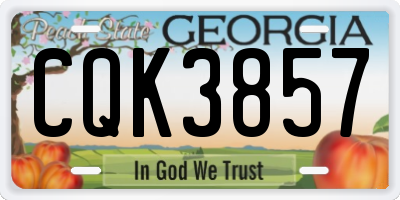 GA license plate CQK3857
