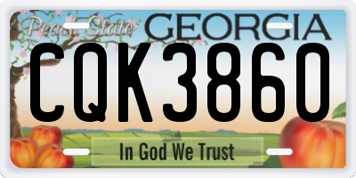 GA license plate CQK3860