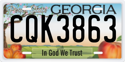 GA license plate CQK3863