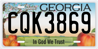 GA license plate CQK3869