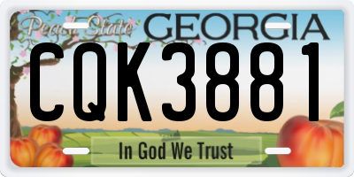 GA license plate CQK3881