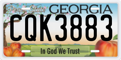 GA license plate CQK3883