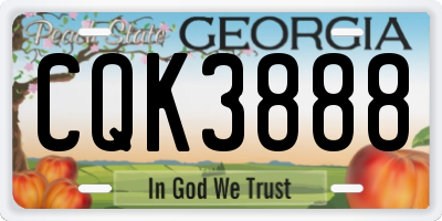 GA license plate CQK3888