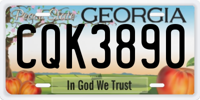 GA license plate CQK3890