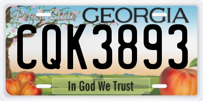 GA license plate CQK3893