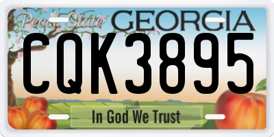 GA license plate CQK3895