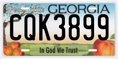 GA license plate CQK3899