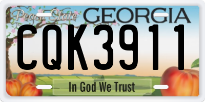 GA license plate CQK3911