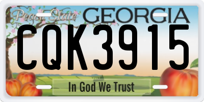 GA license plate CQK3915