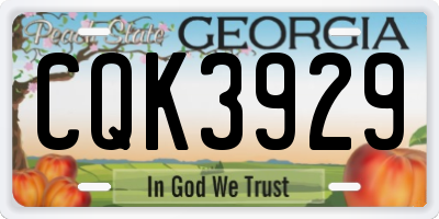GA license plate CQK3929
