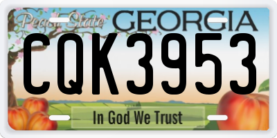 GA license plate CQK3953
