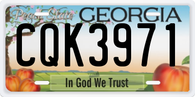 GA license plate CQK3971