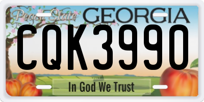 GA license plate CQK3990