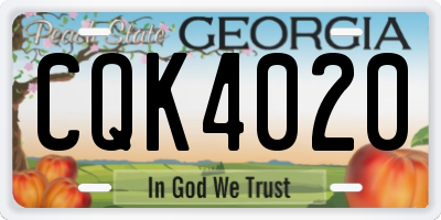 GA license plate CQK4020